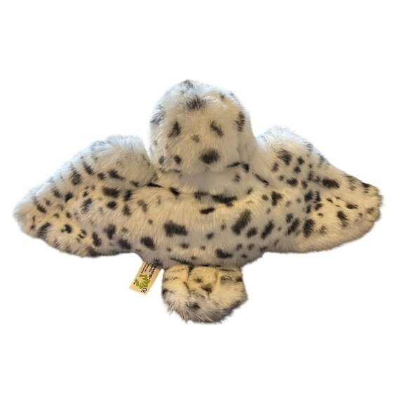Folkmanis Snowy Owl Puppet Plush Toy 13" High With 21" Wingspan - Picture 3 of 5